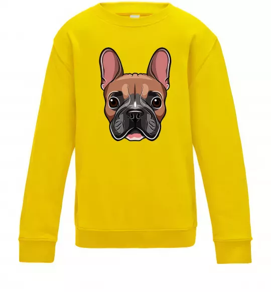 Детский Свитшот Малюнок морда бульдога Солнечно желтый фото