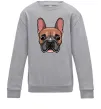 Детский Свитшот Малюнок морда бульдога Серый меланж фото