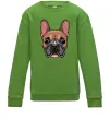 Детский Свитшот Малюнок морда бульдога Лаймовый фото