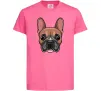 Дитяча футболка Малюнок морда бульдога Яскраво-рожевий Дитяча футболка Малюнок морда бульдога Яскраво-рожевий фото