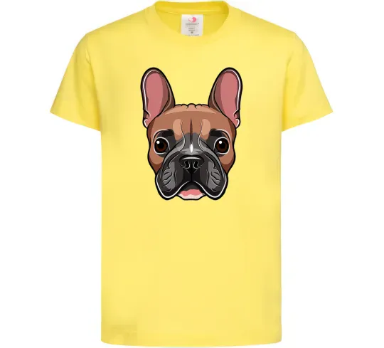 Дитяча футболка Малюнок морда бульдога Лимонний фото