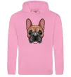 Мужская толстовка (худи) Малюнок морда бульдога Розовый фото