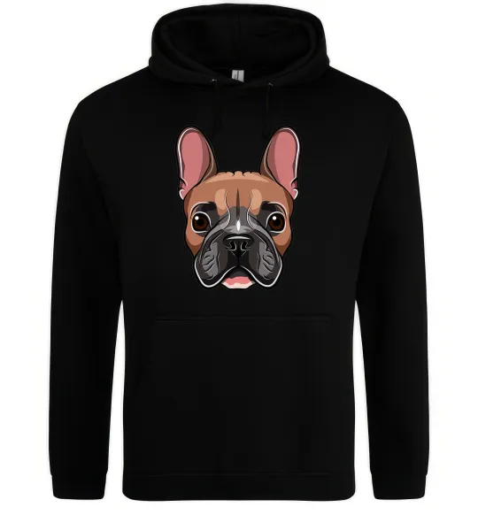 Жіноча толстовка (худі) Малюнок морда бульдога Чорний фото