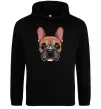 Жіноча толстовка (худі) Малюнок морда бульдога Чорний фото