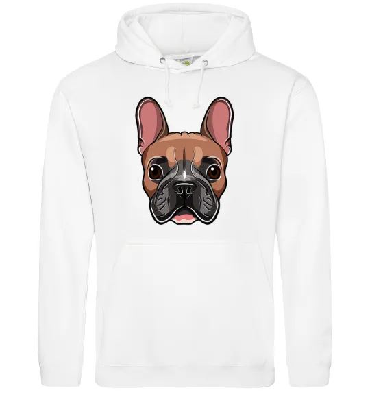 Жіноча толстовка (худі) Малюнок морда бульдога Білий фото