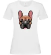 Женская футболка Малюнок морда бульдога Белый фото
