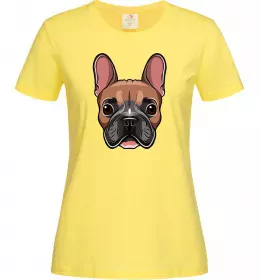 Женская футболка Малюнок морда бульдога Лимонный фото