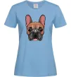 Женская футболка Малюнок морда бульдога Голубой фото