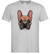 Мужская футболка Малюнок морда бульдога Серый фото