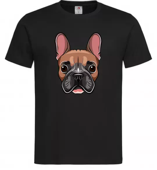 Мужская футболка Малюнок морда бульдога Черный фото