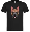 Мужская футболка Малюнок морда бульдога Черный фото