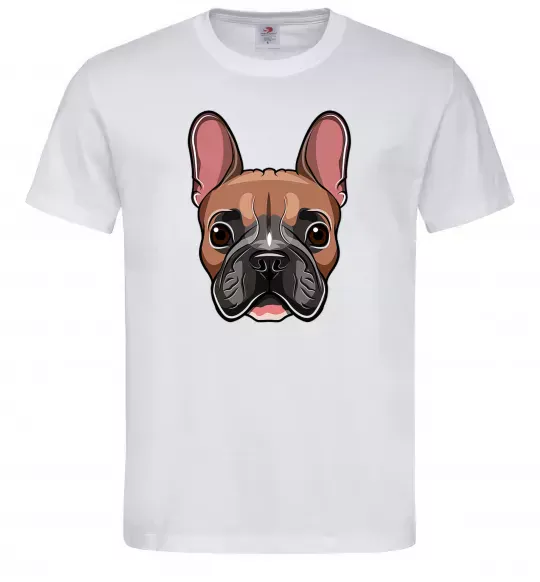 Мужская футболка Малюнок морда бульдога Белый фото