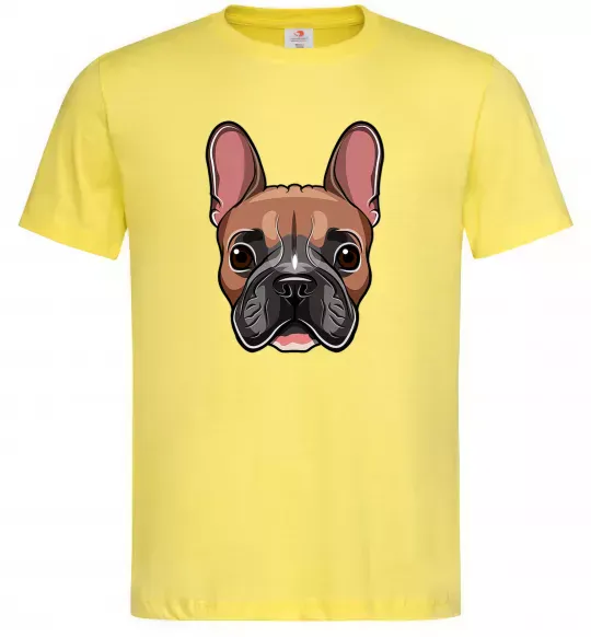 Мужская футболка Малюнок морда бульдога Лимонный фото