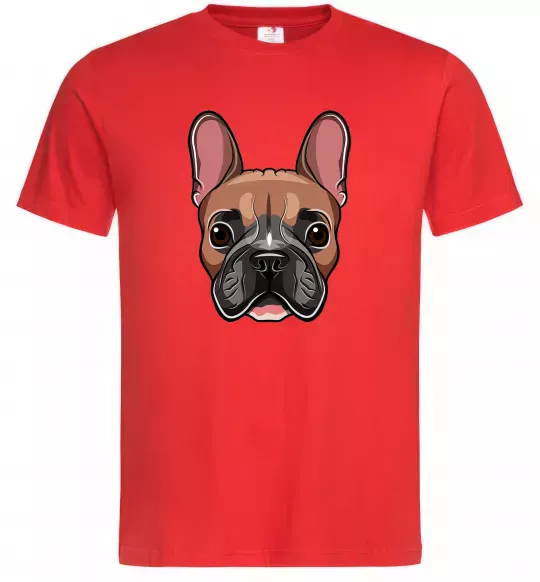 Мужская футболка Малюнок морда бульдога Красный фото