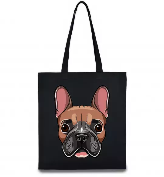Эко-сумка Малюнок морда бульдога Черный фото