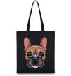 Эко-сумка Малюнок морда бульдога Черный фото