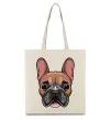 Эко-сумка Малюнок морда бульдога Бежевый фото