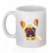 Чашка керамическая Multicolor bulldog Белый фото