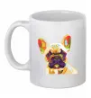 Чашка керамічна Multicolor bulldog Білий фото