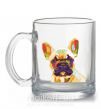 Чашка стеклянная Multicolor bulldog Прозрачный фото