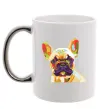 Чашка с цветной ручкой Multicolor bulldog Серебро фото