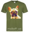 Мужская футболка Multicolor bulldog Оливковый фото