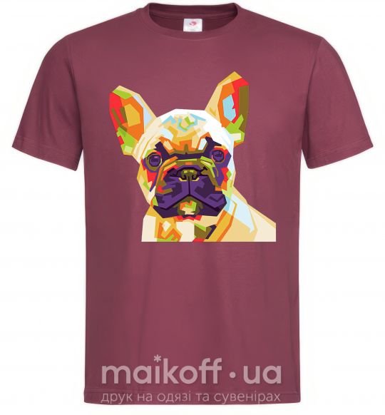 Мужская футболка Multicolor bulldog Бордовый фото
