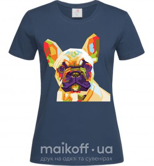 Женская футболка Multicolor bulldog Темно-синий фото