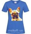 Жіноча футболка Multicolor bulldog Яскраво-синій фото