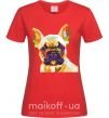 Женская футболка Multicolor bulldog Красный фото
