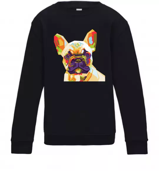 Детский Свитшот Multicolor bulldog Черный фото