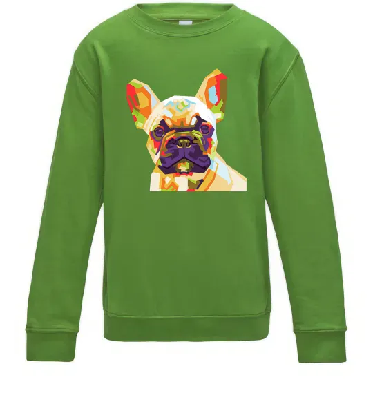Детский Свитшот Multicolor bulldog Лаймовый фото