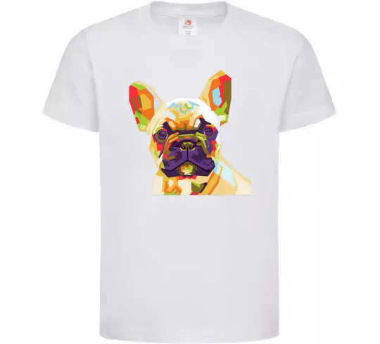 Детская футболка Multicolor bulldog Белый фото