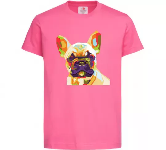 Детская футболка Multicolor bulldog Ярко-розовый фото