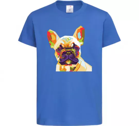 Детская футболка Multicolor bulldog Ярко-синий фото