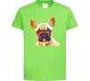 Детская футболка Multicolor bulldog Лаймовый фото