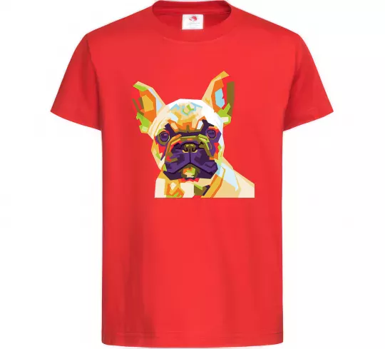Детская футболка Multicolor bulldog Красный фото