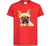 Детская футболка Multicolor bulldog Красный фото