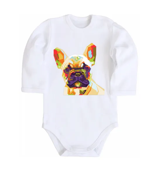 Детский боди Multicolor bulldog Белый фото