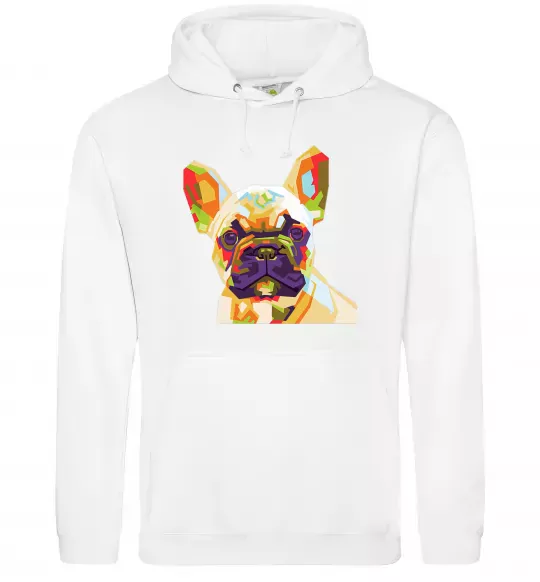 Мужская толстовка (худи) Multicolor bulldog Белый фото