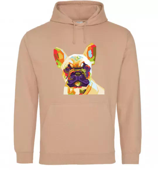 Мужская толстовка (худи) Multicolor bulldog Песочный фото