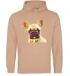 Мужская толстовка (худи) Multicolor bulldog Песочный фото