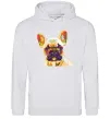 Женская толстовка (худи) Multicolor bulldog Серый меланж Женская толстовка (худи) Multicolor bulldog Серый меланж фото