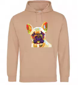 Женская толстовка (худи) Frenchie mom Серый меланж фото