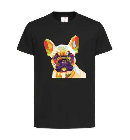 Детская футболка Multicolor bulldog Черный фото