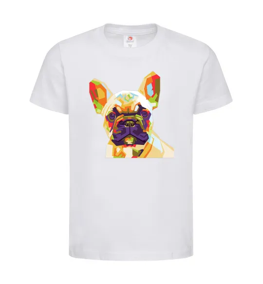 Детская футболка Multicolor bulldog Белый фото
