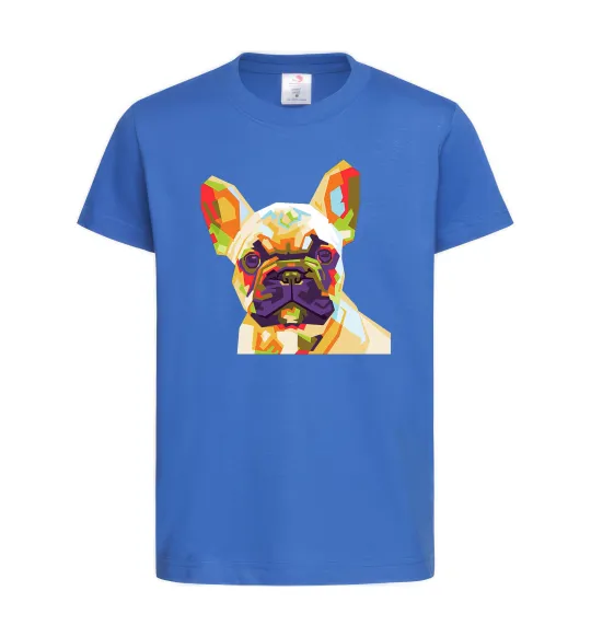 Детская футболка Multicolor bulldog Ярко-синий фото