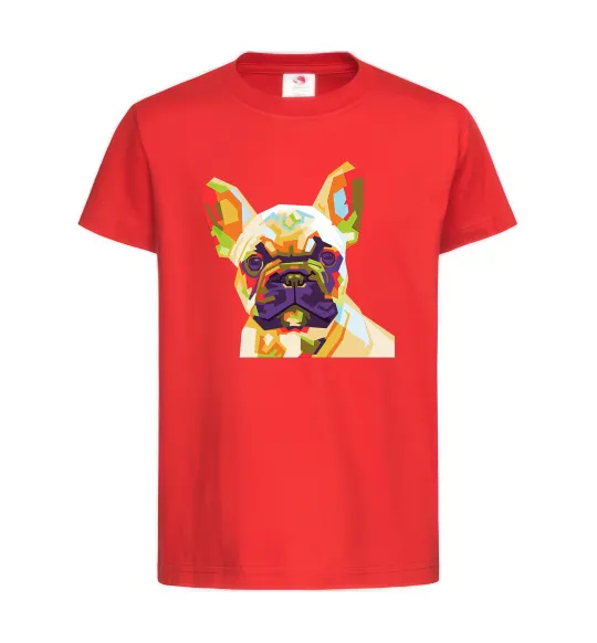 Детская футболка Multicolor bulldog Красный фото