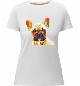 Женская премиум футболка Multicolor bulldog