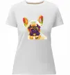 Женская премиум футболка Multicolor bulldog Белый фото